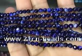 CAA2835 15 inches 4mm faceted round fire crackle agate beads wholesale