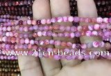 CAA2840 15 inches 4mm faceted round fire crackle agate beads wholesale