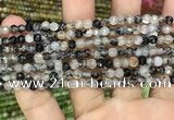 CAA2846 15 inches 4mm faceted round fire crackle agate beads wholesale