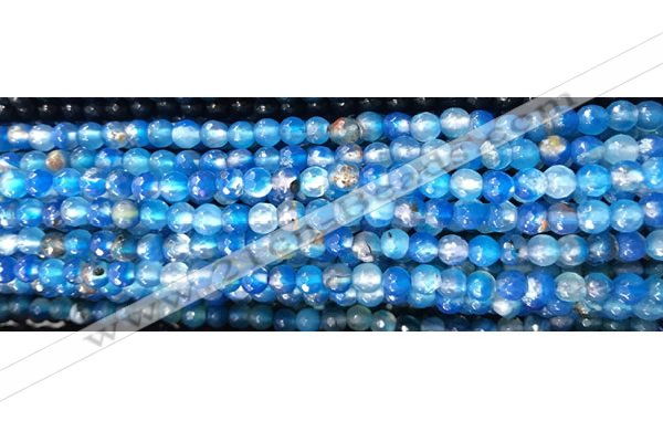 CAA2880 15 inches 6mm faceted round fire crackle agate beads wholesale