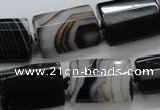 CAA289 15.5 inches 15*20mm faceted cuboid black line agate beads