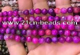 CAA2899 15 inches 6mm faceted round fire crackle agate beads wholesale