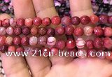 CAA2901 15 inches 6mm faceted round fire crackle agate beads wholesale