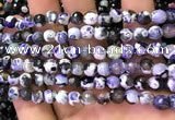 CAA2905 15 inches 6mm faceted round fire crackle agate beads wholesale