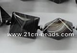 CAA291 15.5 inches 16*16*20mm black line agate gemstone beads