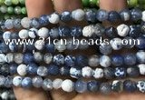 CAA2916 15 inches 6mm faceted round fire crackle agate beads wholesale