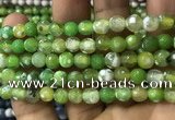 CAA2917 15 inches 6mm faceted round fire crackle agate beads wholesale