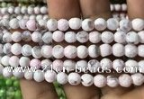 CAA2918 15 inches 6mm faceted round fire crackle agate beads wholesale