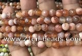 CAA2920 15 inches 6mm faceted round fire crackle agate beads wholesale