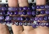 CAA2929 15 inches 6mm faceted round fire crackle agate beads wholesale