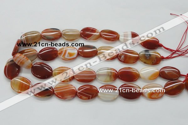 CAA295 15.5 inches 18*25mm oval red line agate gemstone beads