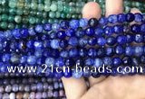 CAA2964 15 inches 8mm faceted round fire crackle agate beads wholesale