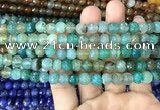 CAA2965 15 inches 8mm faceted round fire crackle agate beads wholesale