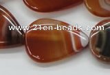 CAA297 15.5 inches 24*30mm flat teardrop red line agate beads