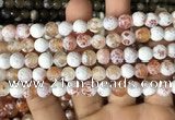 CAA2981 15 inches 8mm faceted round fire crackle agate beads wholesale