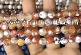 CAA2982 15 inches 8mm faceted round fire crackle agate beads wholesale