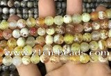 CAA2983 15 inches 8mm faceted round fire crackle agate beads wholesale