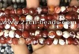 CAA2990 15 inches 8mm faceted round fire crackle agate beads wholesale