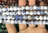 CAA2997 15 inches 8mm faceted round fire crackle agate beads wholesale