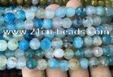 CAA3005 15 inches 8mm faceted round fire crackle agate beads wholesale