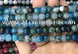 CAA3008 15 inches 8mm faceted round fire crackle agate beads wholesale