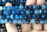 CAA3009 15 inches 8mm faceted round fire crackle agate beads wholesale