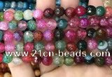 CAA3010 15 inches 8mm faceted round fire crackle agate beads wholesale