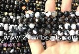 CAA3012 15 inches 8mm faceted round fire crackle agate beads wholesale