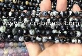 CAA3013 15 inches 8mm faceted round fire crackle agate beads wholesale