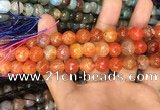 CAA3042 15 inches 10mm faceted round fire crackle agate beads wholesale