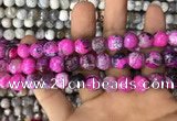 CAA3060 15 inches 10mm faceted round fire crackle agate beads wholesale