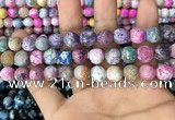 CAA3065 15 inches 10mm faceted round fire crackle agate beads wholesale