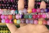 CAA3070 15 inches 10mm faceted round fire crackle agate beads wholesale