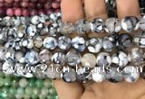 CAA3071 15 inches 10mm faceted round fire crackle agate beads wholesale