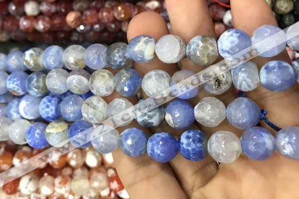 CAA3078 15 inches 10mm faceted round fire crackle agate beads wholesale