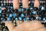 CAA3088 15 inches 10mm faceted round fire crackle agate beads wholesale