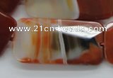 CAA309 15.5 inches 25*50mm faceted rectangle red line agate beads