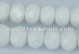 CAA31 15.5 inches 10*14mm rondelle white agate gemstone beads