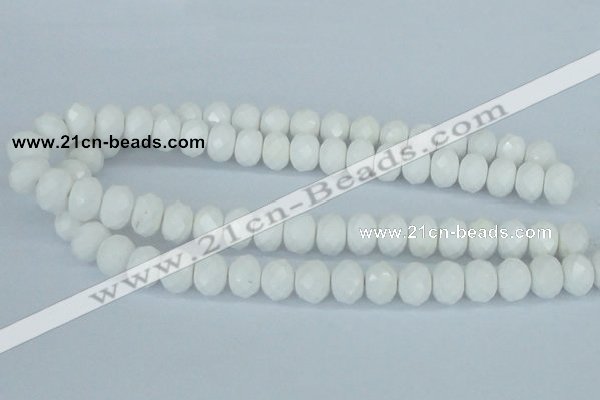 CAA31 15.5 inches 10*14mm rondelle white agate gemstone beads