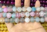 CAA3139 15 inches 12mm faceted round fire crackle agate beads wholesale