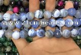 CAA3145 15 inches 12mm faceted round fire crackle agate beads wholesale