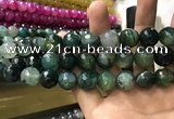 CAA3193 15 inches 14mm faceted round fire crackle agate beads wholesale