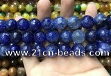 CAA3195 15 inches 14mm faceted round fire crackle agate beads wholesale