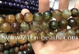 CAA3199 15 inches 14mm faceted round fire crackle agate beads wholesale