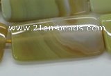 CAA323 15.5 inches 24*50mm rectangle yellow line agate beads