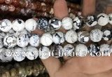 CAA3231 15 inches 16mm faceted round fire crackle agate beads wholesale