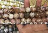 CAA3234 15 inches 16mm faceted round fire crackle agate beads wholesale