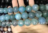 CAA3237 15 inches 16mm faceted round fire crackle agate beads wholesale