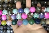 CAA3240 15 inches 16mm faceted round fire crackle agate beads wholesale