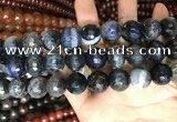 CAA3245 15 inches 16mm faceted round fire crackle agate beads wholesale